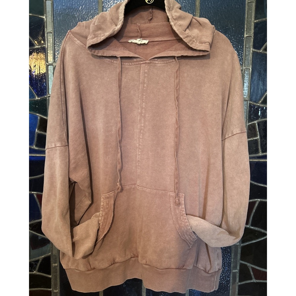 Easel Hoodie Mineral Wash Size Medium  Kangaroo Pocket Mauve